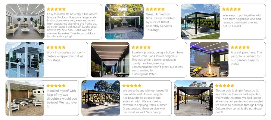 2649-Poolside Luxury Metal Pergola with LED-4